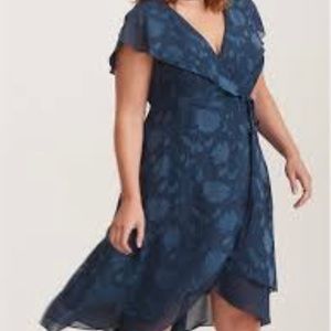 Torrid wrap dress blue size 1